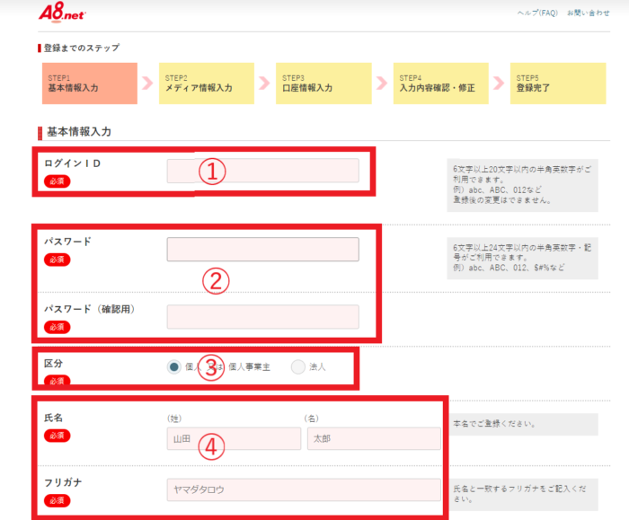 A8net本登録の説明図