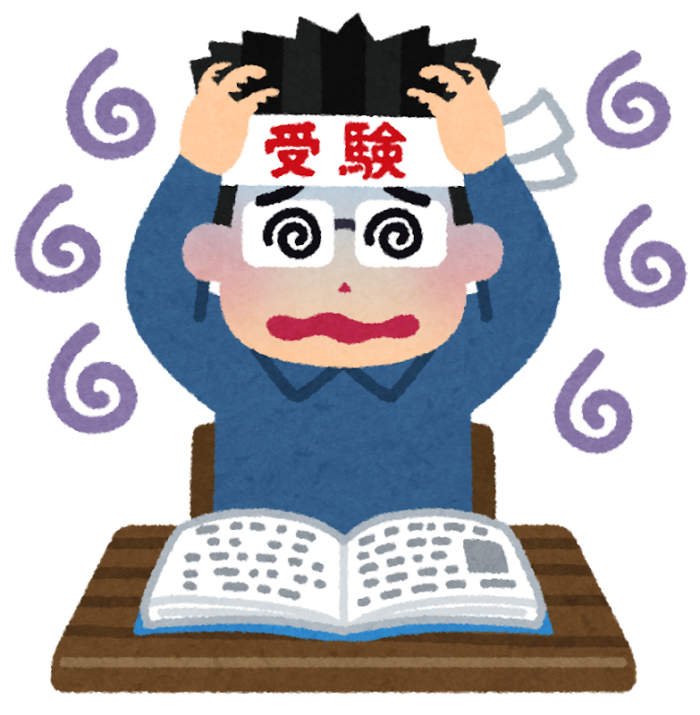 受験勉強で苦しむ男の子